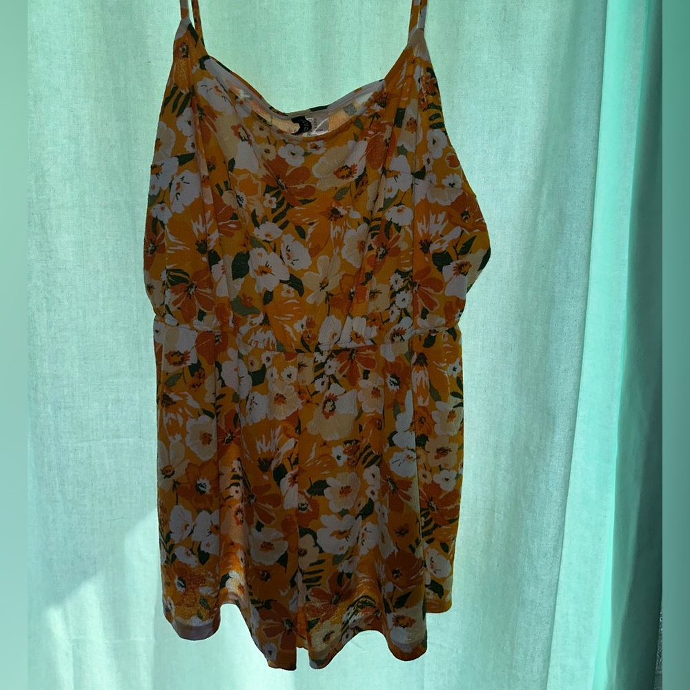 Floral Yellow Women's Romper